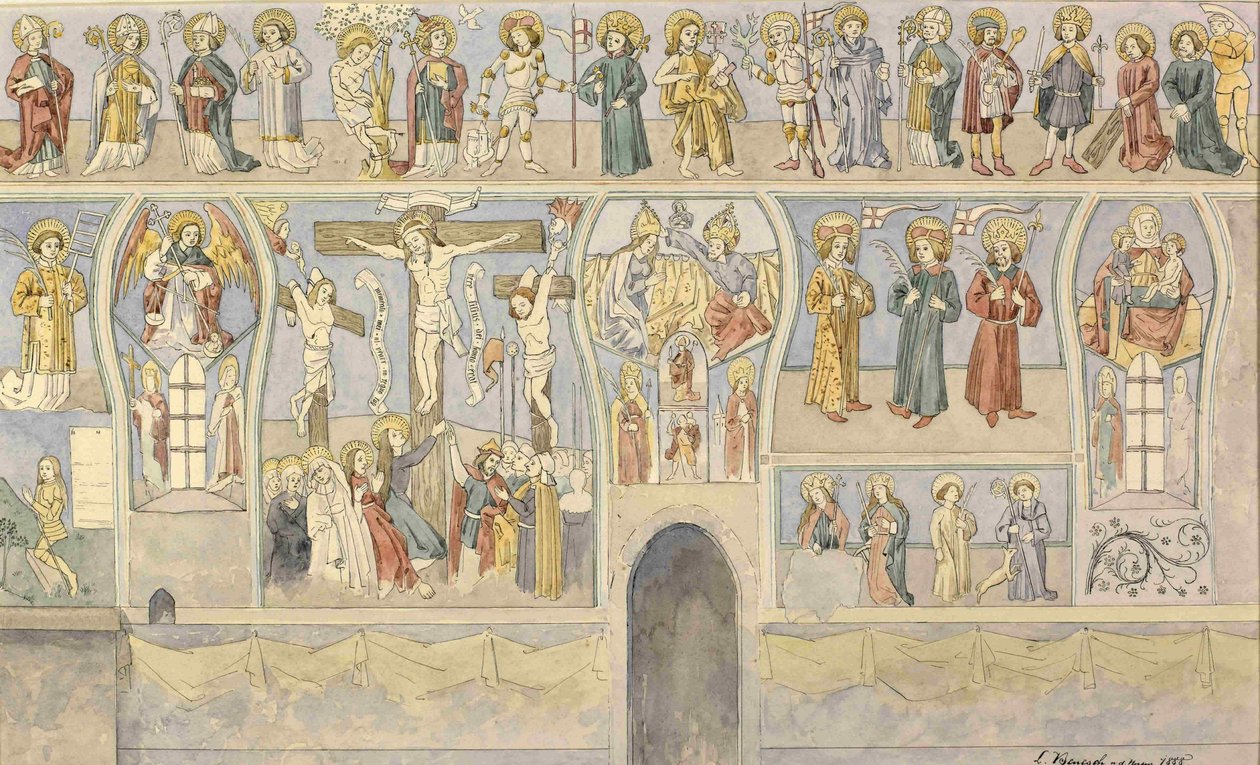 Affresco della Crocifissione nella cappella luterana a Turjak da Ladislav Benesch