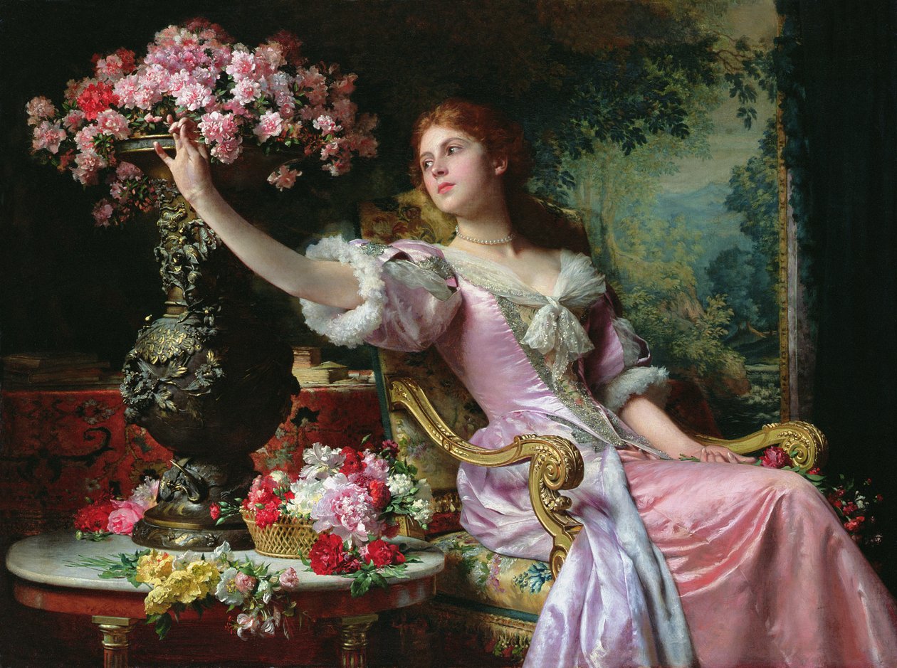 Signora con fiori da Ladislaw von Czachorski