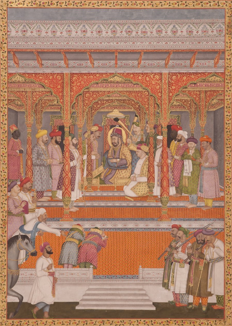 Mirza Md Muazzam Shah Khurram Bakht Bahadur riceve Saadat Ali, Nawab di Aw da Lalji Mal