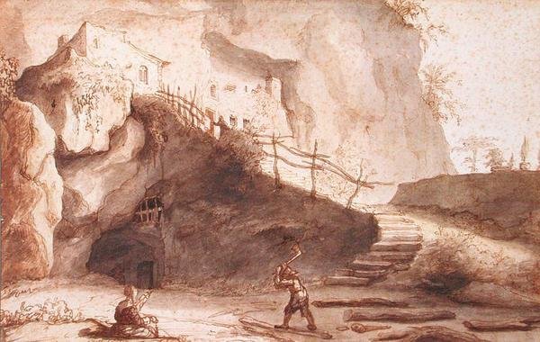 Abitazioni rupestri a Saumur sulla Loira da Lambert Doomer