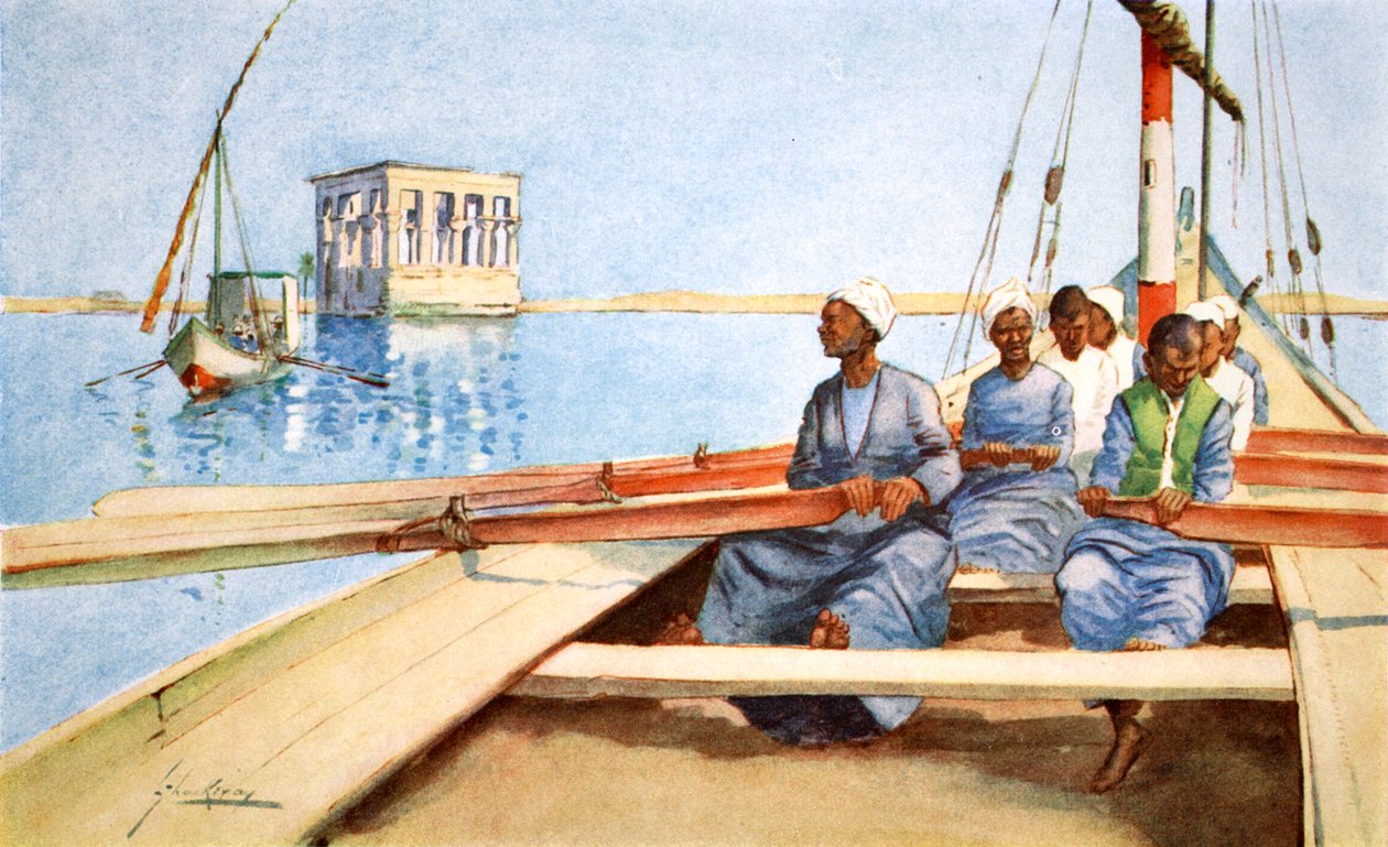 A Philae in una feluca, 1908 da Lance Thackeray