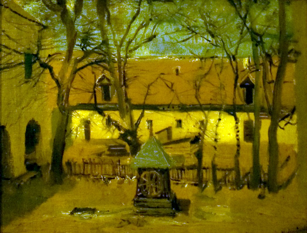 Dettaglio di un cortile da Laszlo Mednyanszky