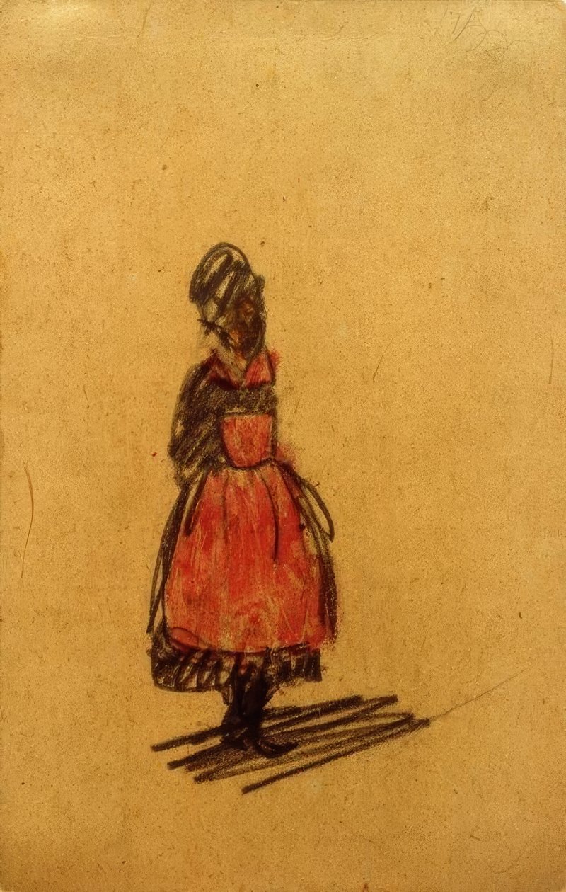 Senza titolo (Figura in piedi con grembiule rosso) da Laszlo Moholy Nagy