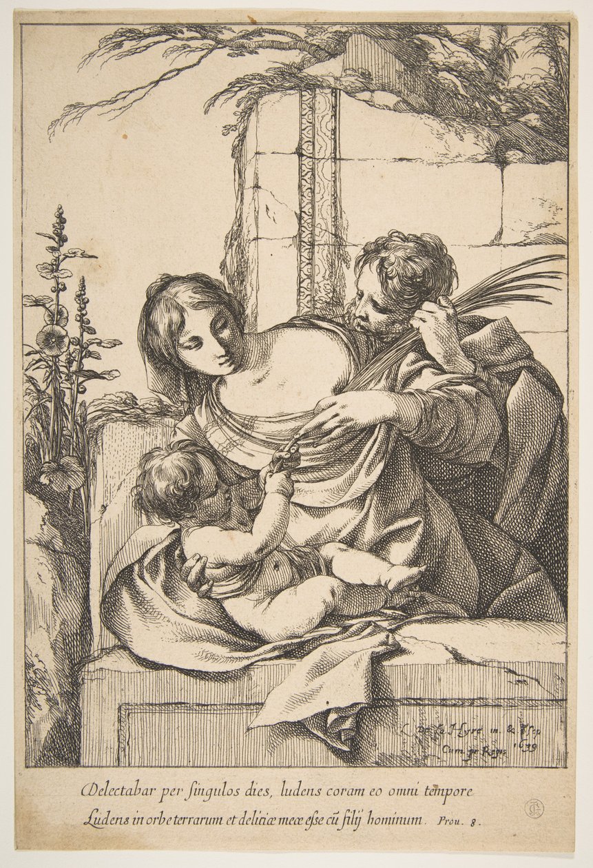 Sacra Famiglia con palma, 1639 da Laurent de la Hyre
