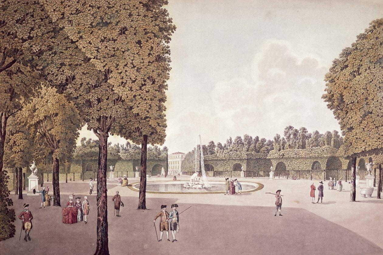 Giardino di Schonbrunn, inciso da Johann Ziegler (c.1750-1812) da Laurenz Janscha