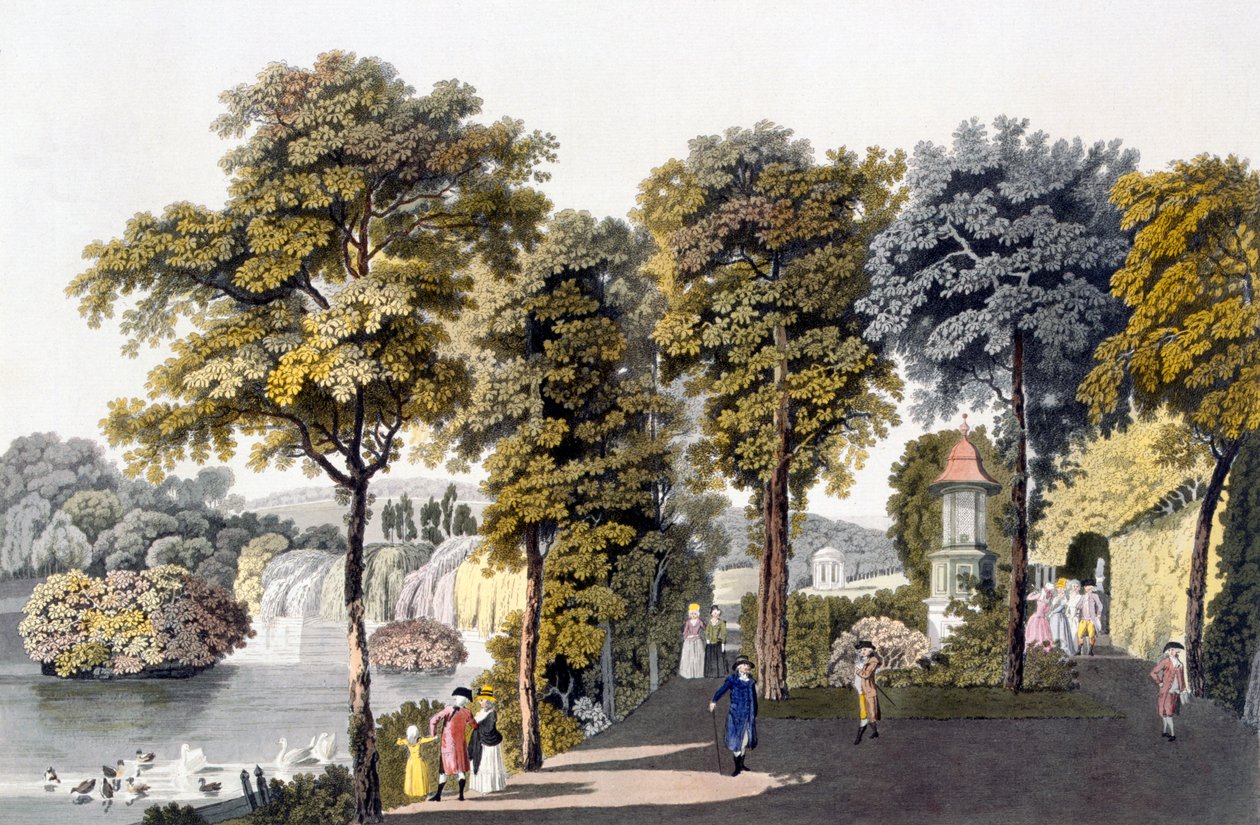Vista del parco a Neu-Waldeg, Dornbach, Vienna, 1792 da Laurenz Janscha