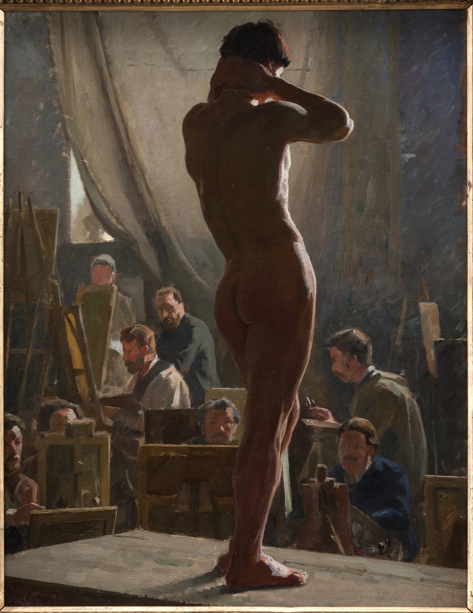 Nudo maschile nello studio di Bonnat da Laurits Regner Tuxen