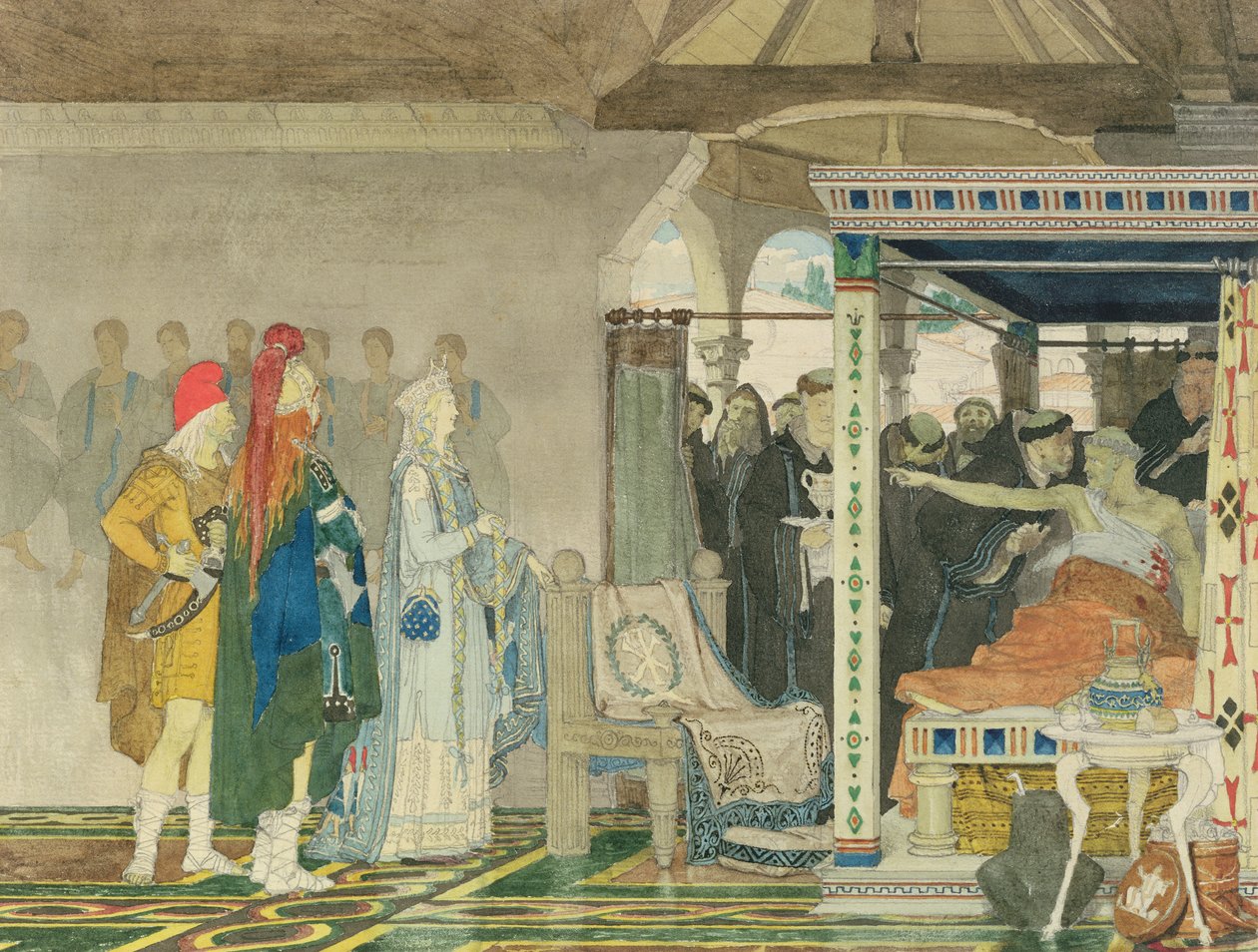 Fredegonda al letto di morte di Praetextatus da Lawrence Alma Tadema
