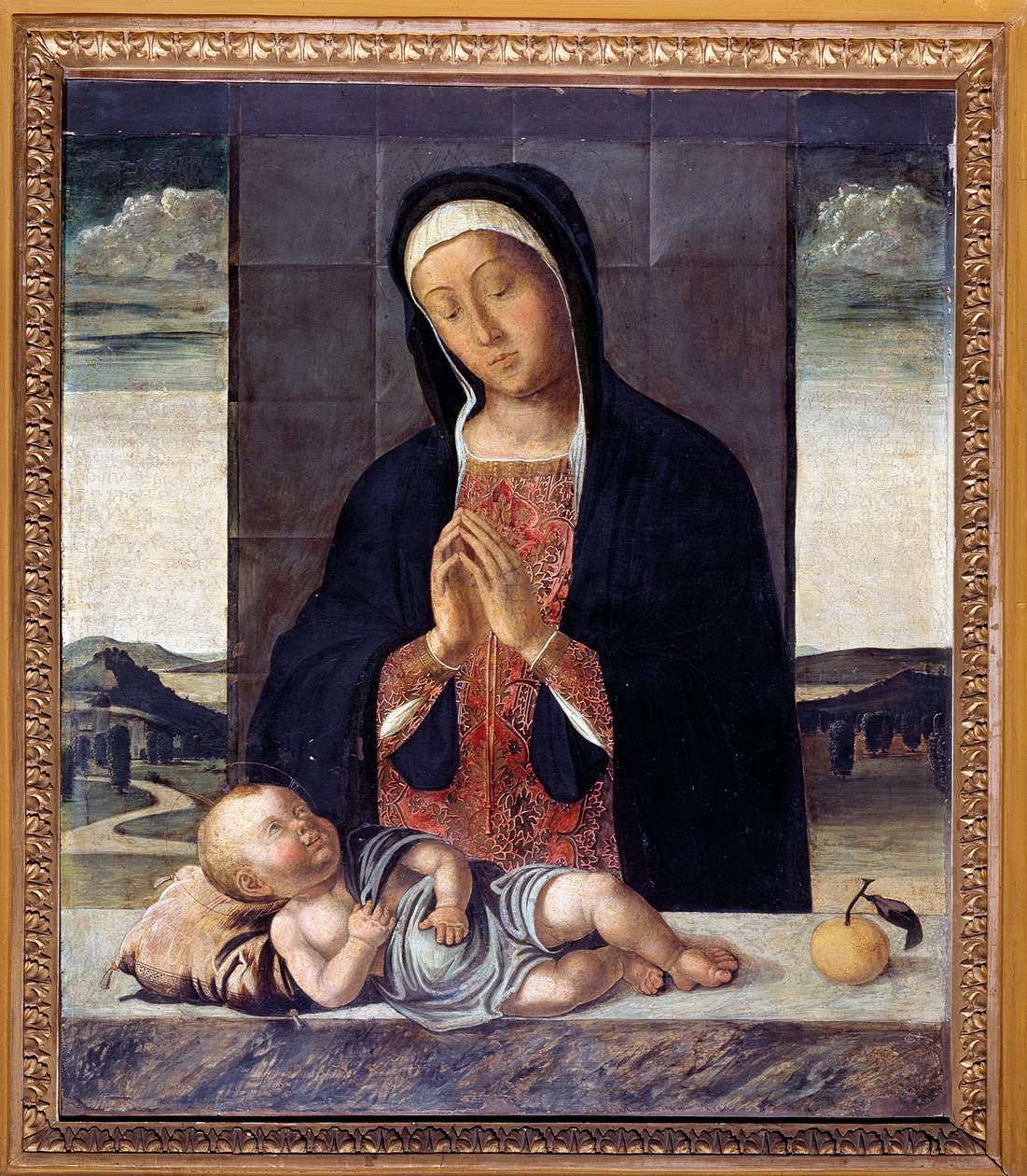 Vergine che adora Gesù (dipinto, c. 1500) da Lazzaro Bastiani
