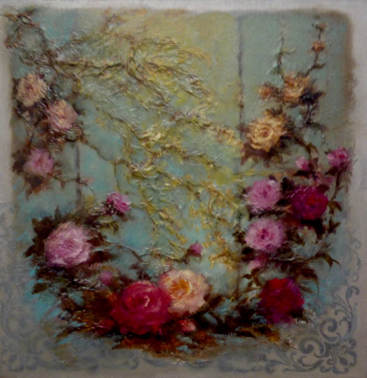 Rose antiche, 2024 (olio su tela) da Lee Campbell
