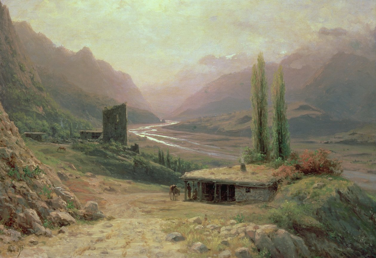 Canyon del Caucaso, 1893 da Lef Feliksovich Lagorio