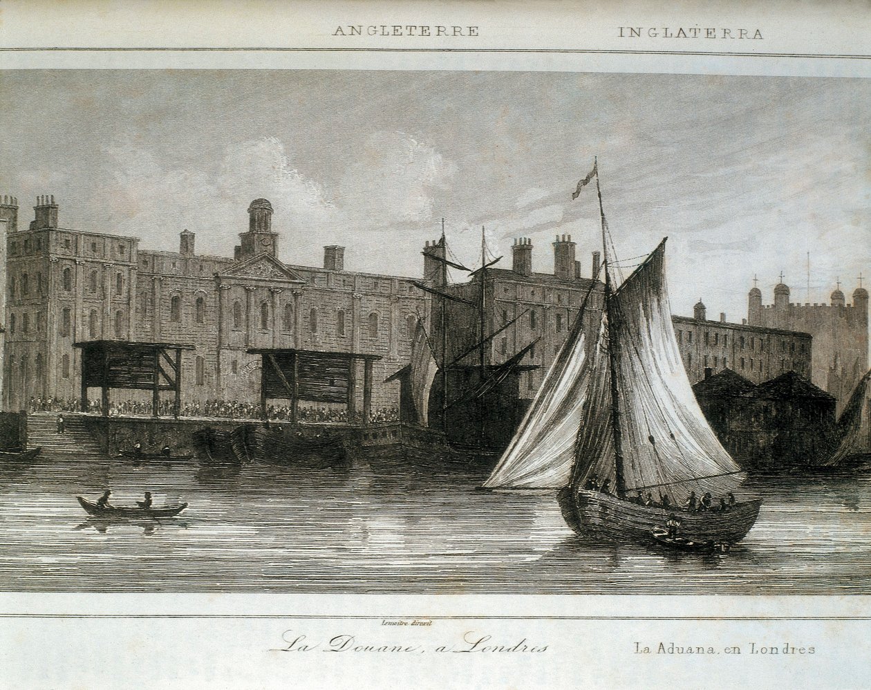 Dogana di Londra sul fiume Tamigi, Inghilterra da Lemaitre