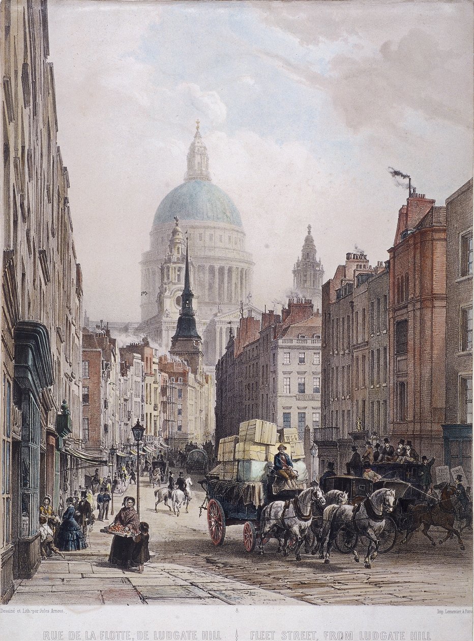 Fleet Street, Londra da Lemercier