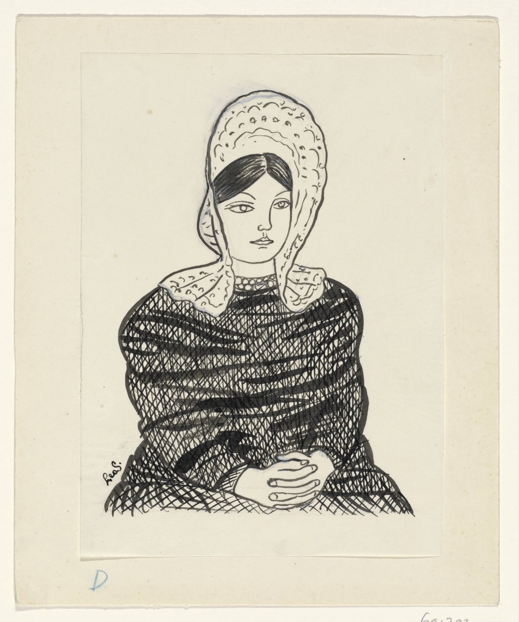 Donna in costume tradizionale da Leo Gestel (signed by artist)