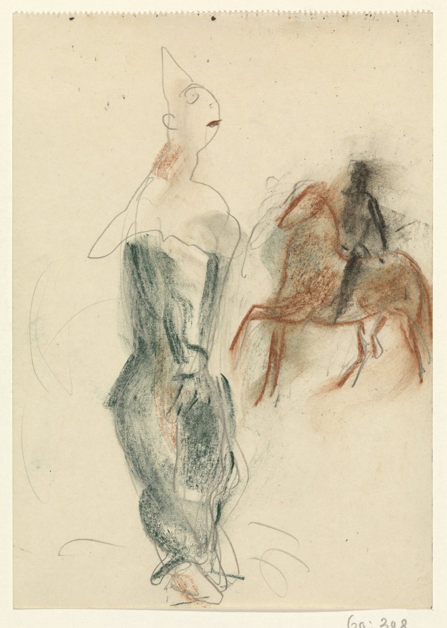 Clown e cavaliere a cavallo da Leo Gestel