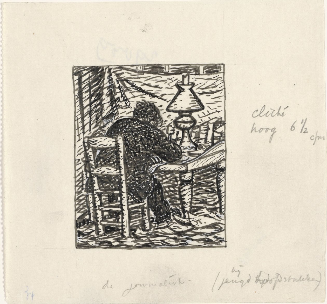 Uomo che scrive a un tavolo da Leo Gestel