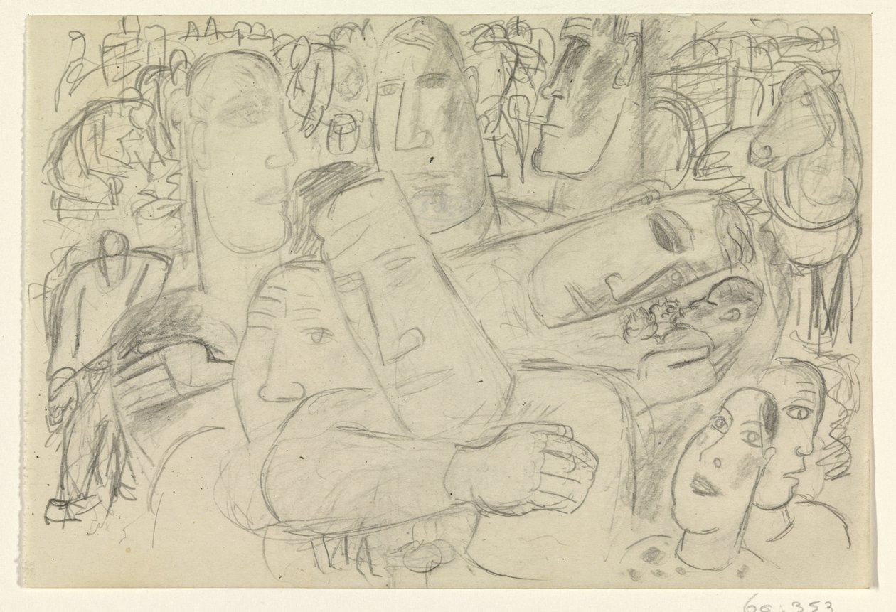 Persone, volti e un cavallo da Leo Gestel
