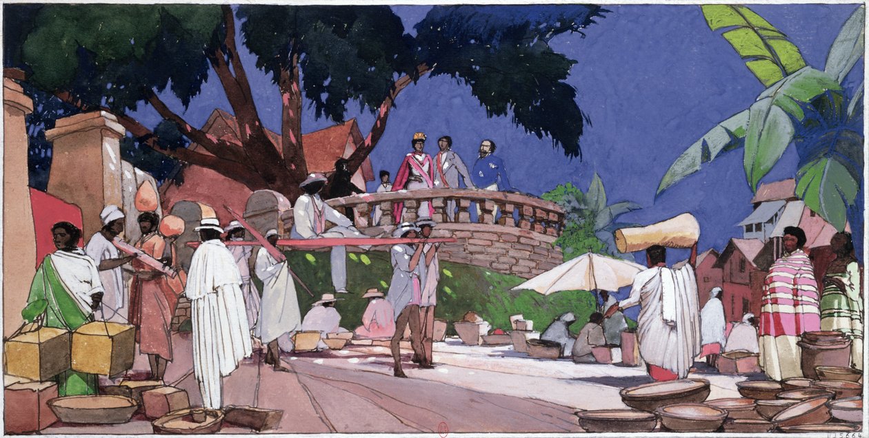 Jean Laborde (1804-78) e la regina Ranavalona I (1788-1861) del Madagascar in c.1855, c.1910-20 da Georges de Feure