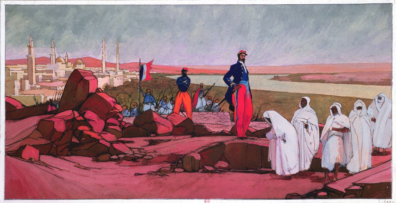 Louis Faidherbe (1818-1889) libera Medina (Mali), c.1910-20 da Georges de Feure