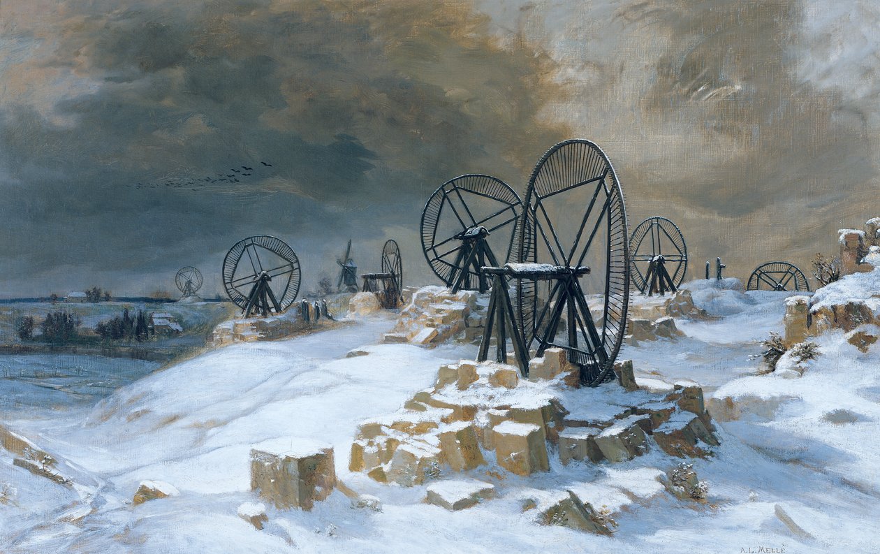Fosse a Gentilly nella neve, 1879 da Leon Auguste Melle