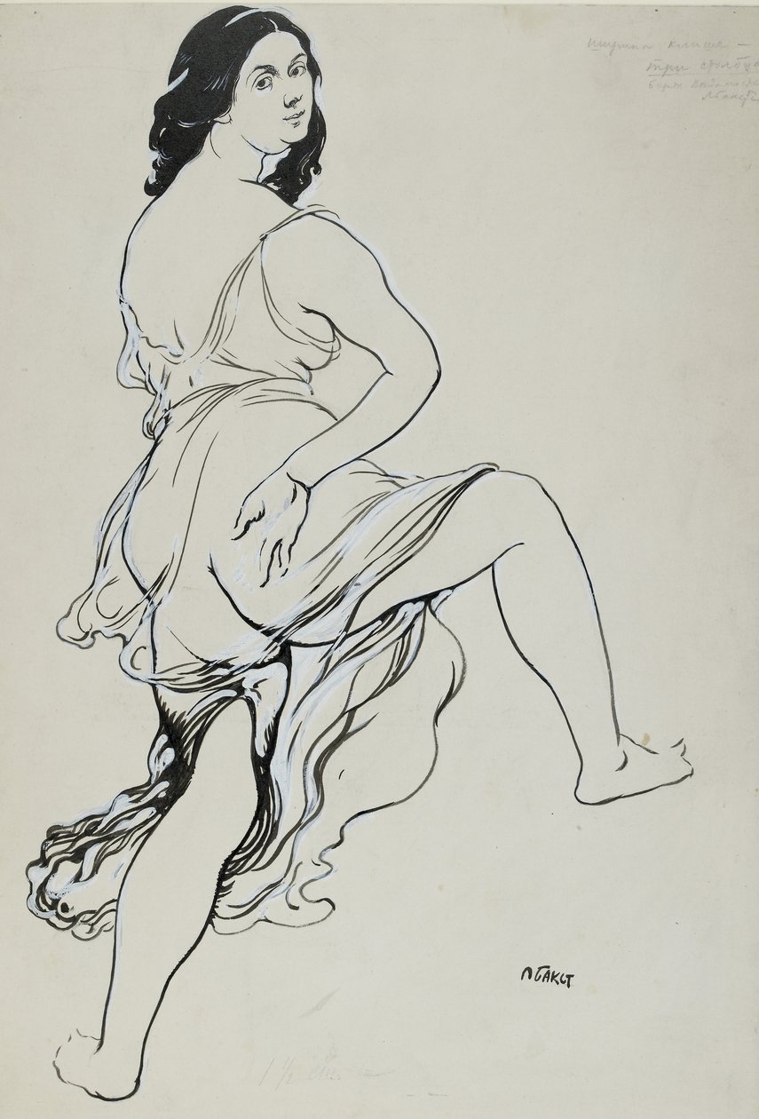 Ritratto di Isadora Duncan che danza da Leon Bakst