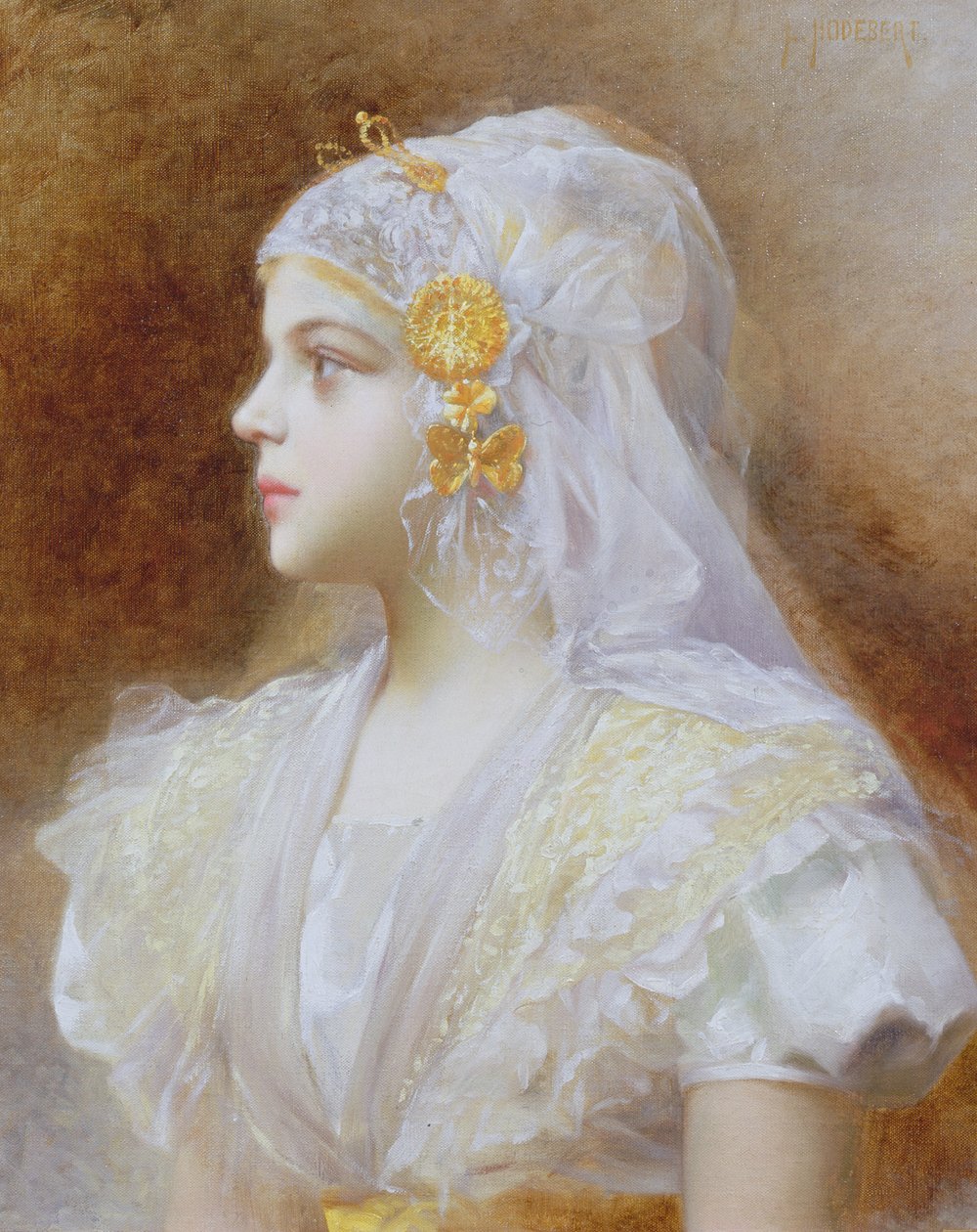 Ritratto di una Ragazza da Leon Auguste Cesar Hodebert