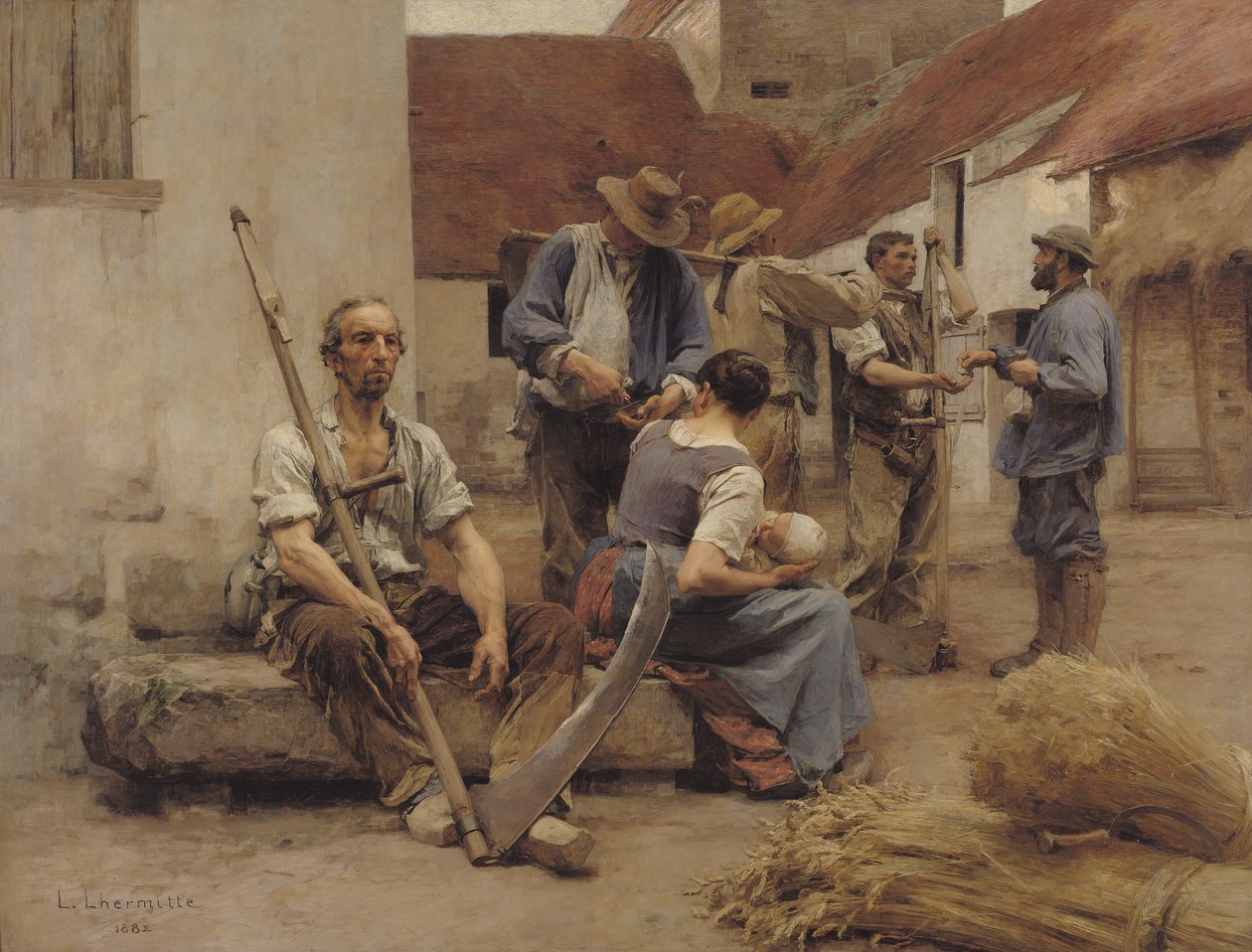 Pagare i Mietitori, 1882 da Leon Augustin Lhermitte