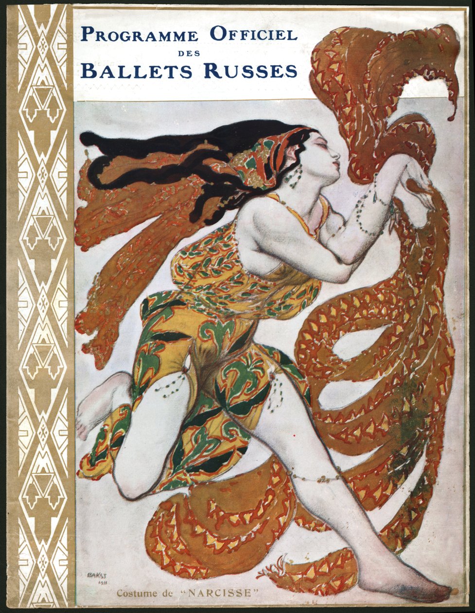 Narciso di Les Ballets Russes (illustrazione) da Leon Bakst