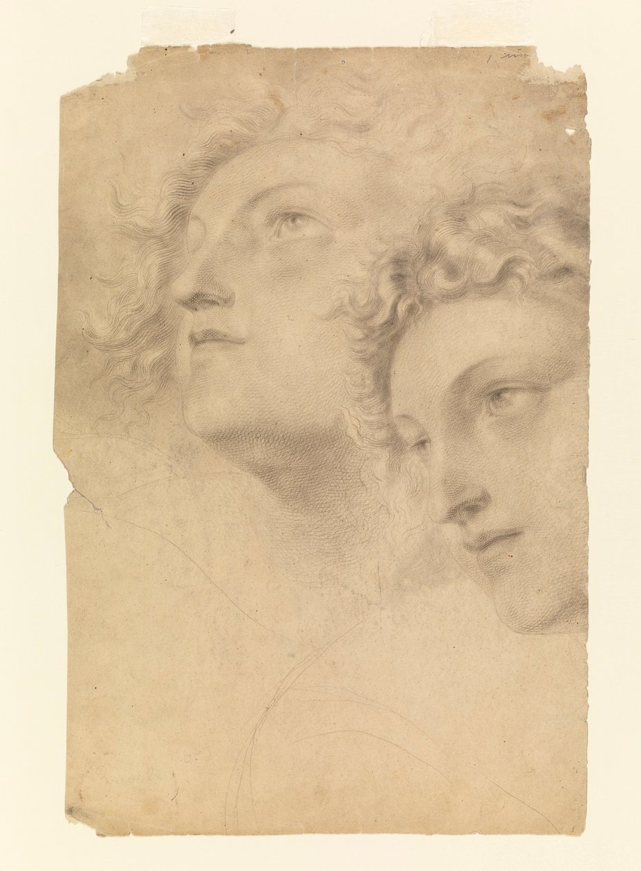 Disegno, Due teste femminili, 1886-92 da Leon Dabo