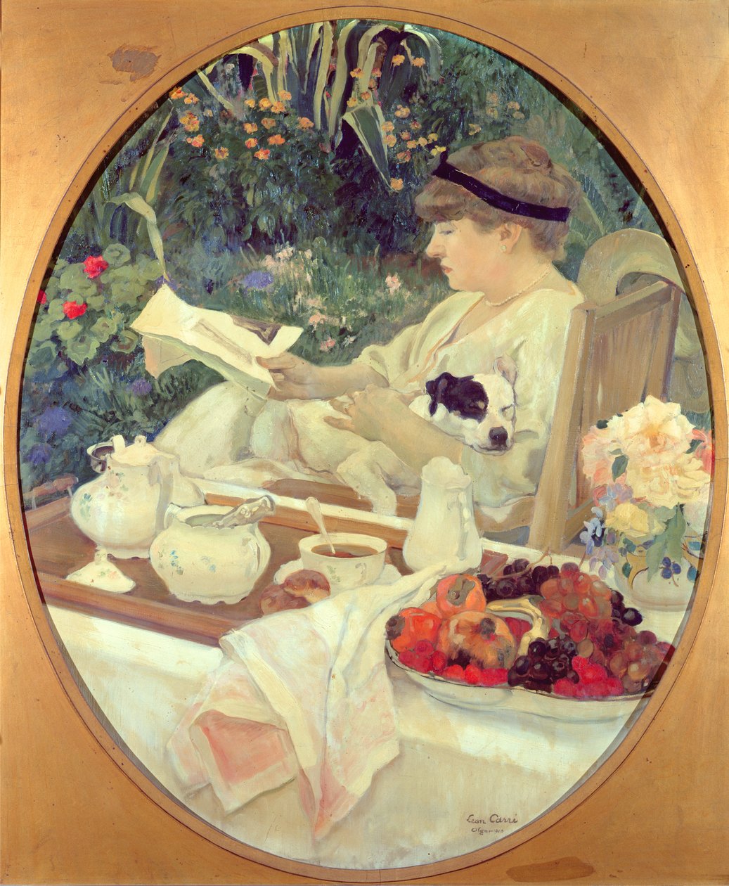 Tè in giardino, 1910 da Leon Georges Carre