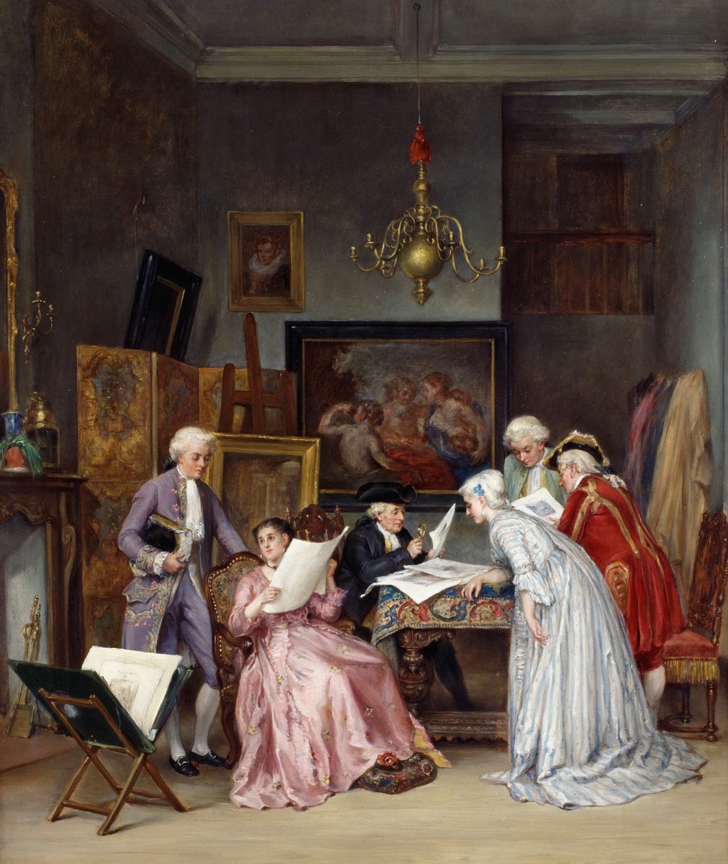 Lo studio del collezionista da Leon Marie Constant Dansaert