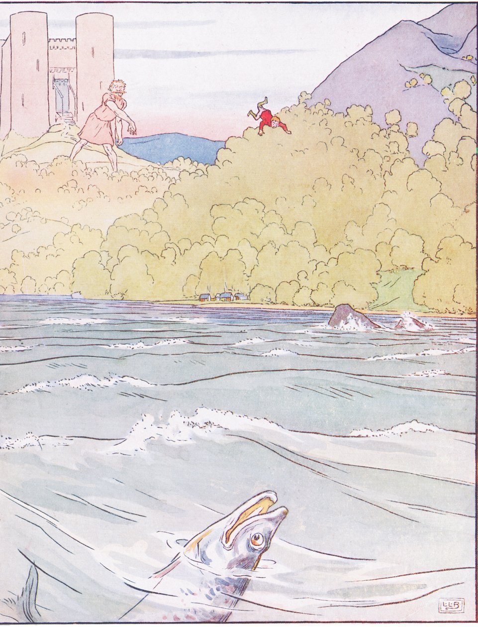 Il mostro gettò Tom lontano nel mare da Leonard Leslie Brooke