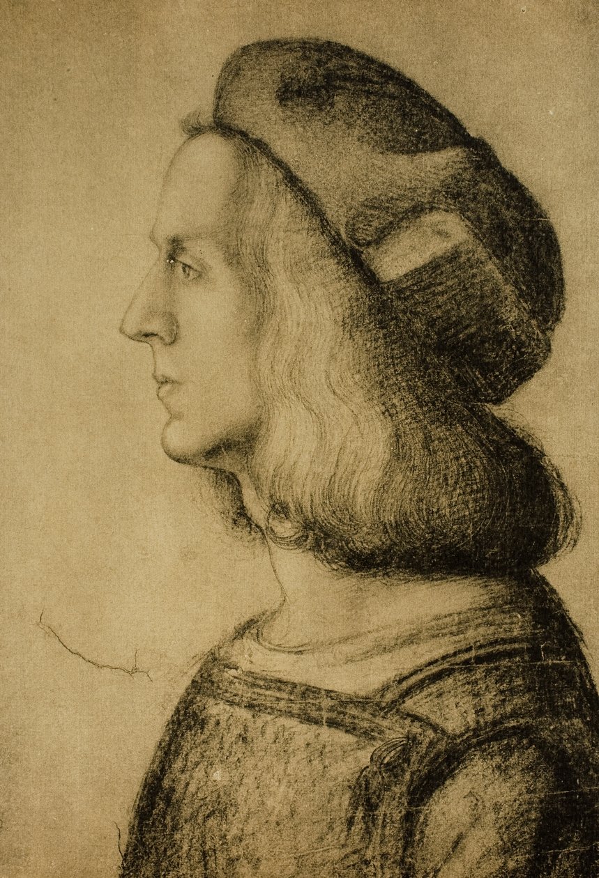 Busto di un uomo di profilo, disegno di Leonardo da Vinci. Gabinetto dei Disegni e delle Stampe, Galleria degli Uffizi, Firenze da Leonardo da Vinci