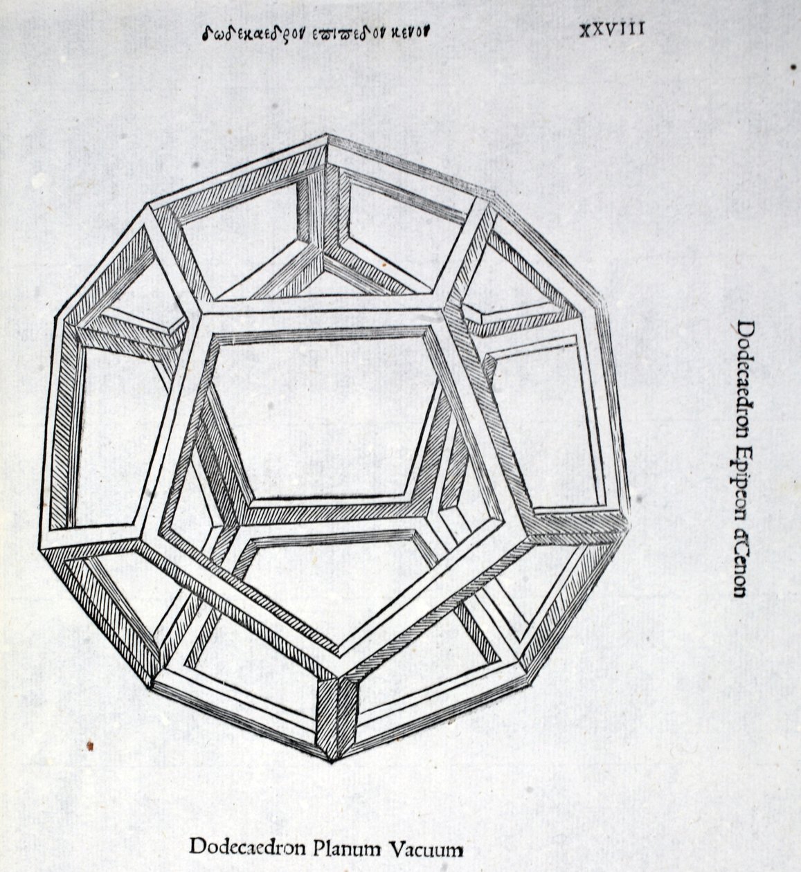 Dodecaedro piano vuoto, illustrazione da 