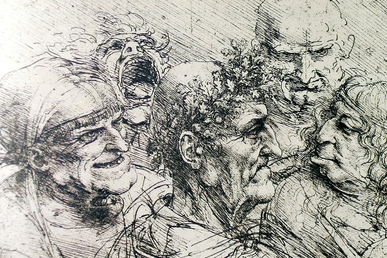 Teste grottesche da Leonardo da Vinci