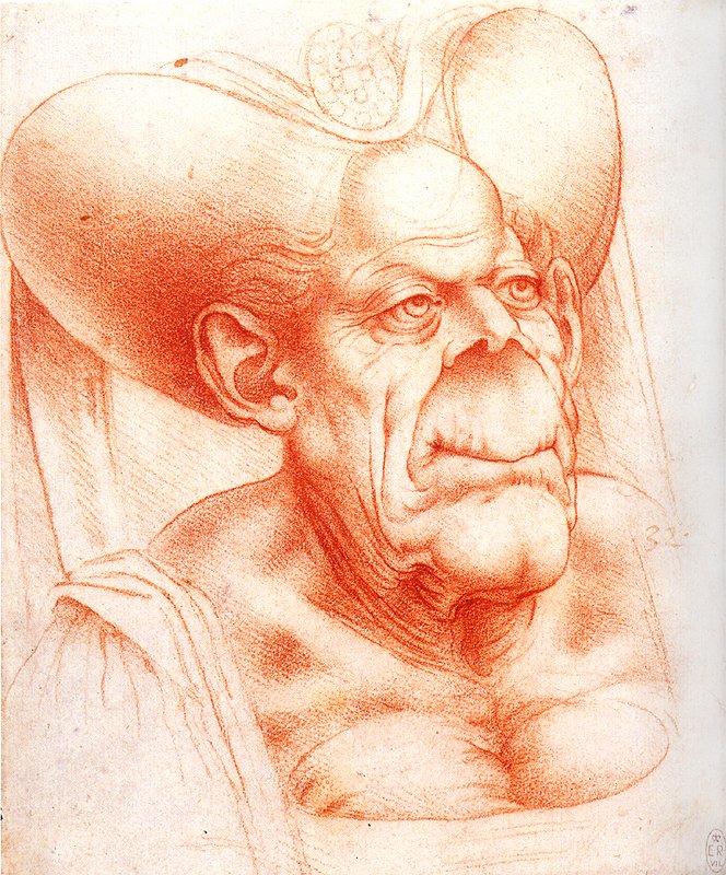 Testa grottesca da Leonardo da Vinci