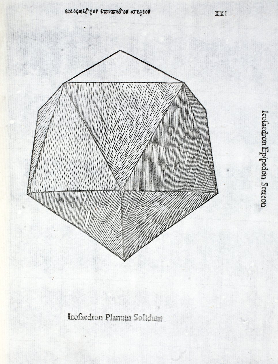 Icosaedro piano solido, illustrazione da 
