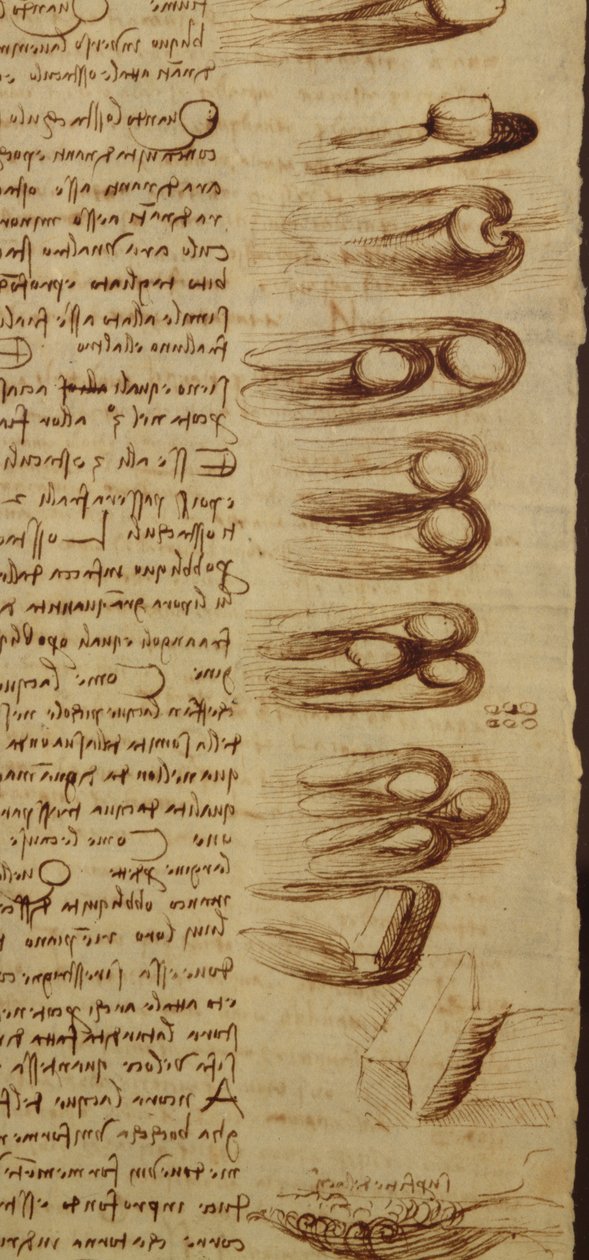 Diagrammi scientifici, dal Codice Leicester, 1508-12 (dettaglio) da Leonardo da Vinci
