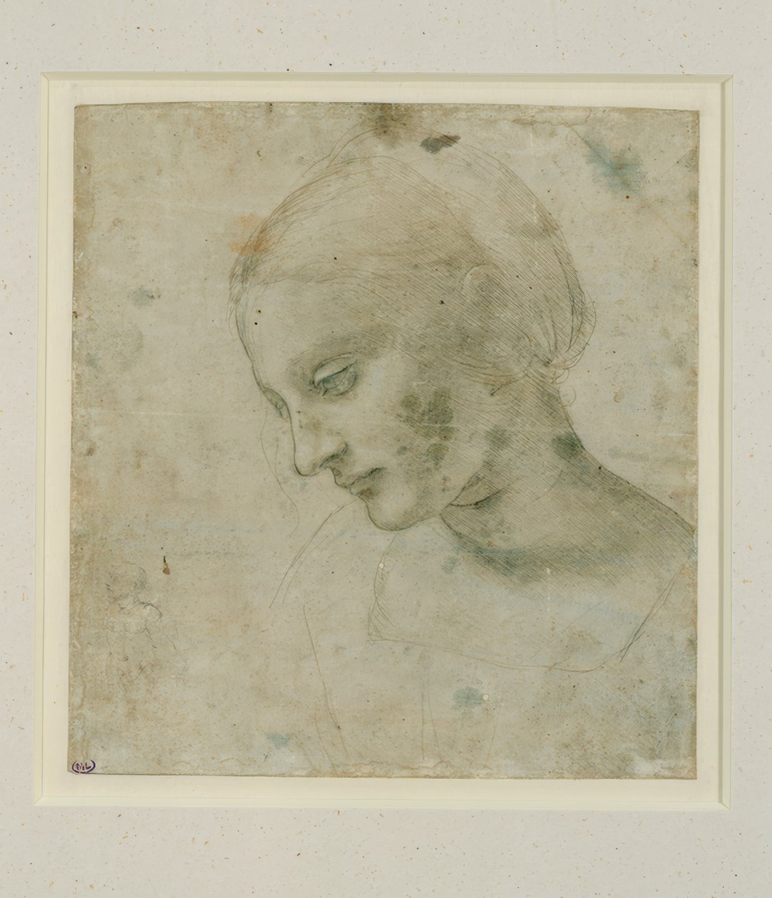 Studio di una testa femminile in profilo approssimato da Leonardo da Vinci