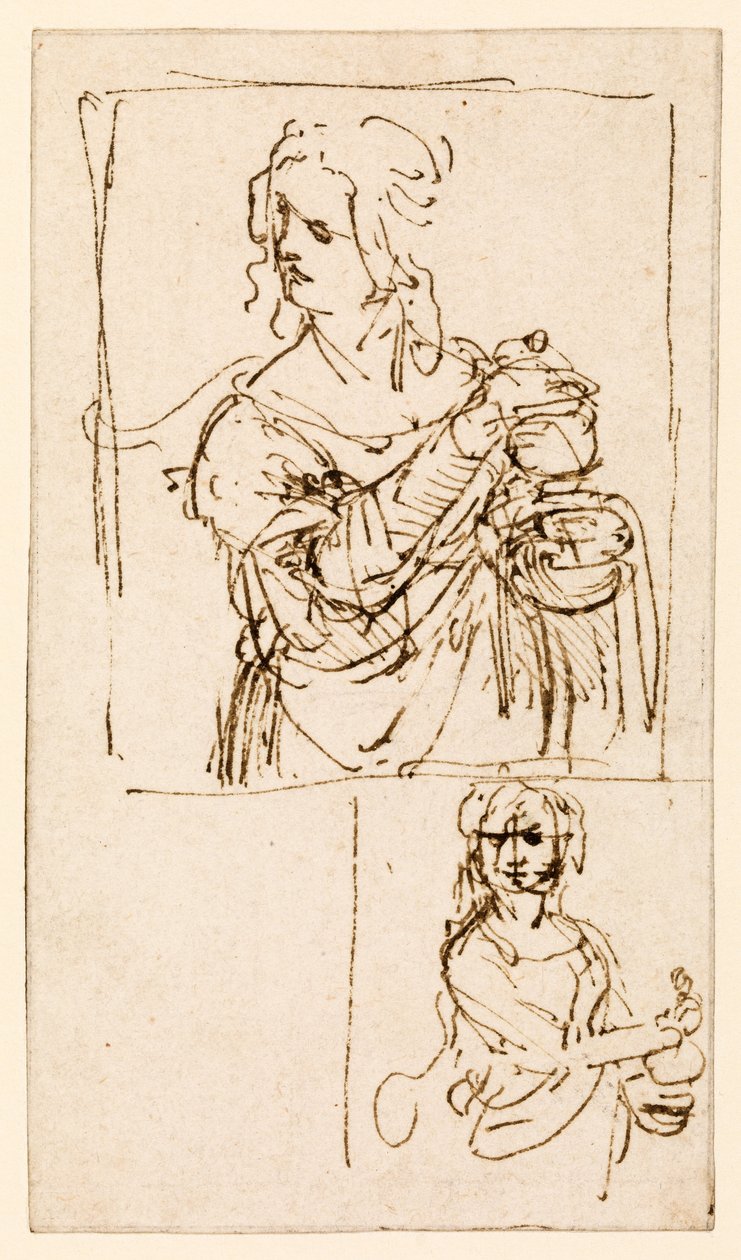 Studi per una Santa Maria Maddalena, c.1480-83 da Leonardo da Vinci