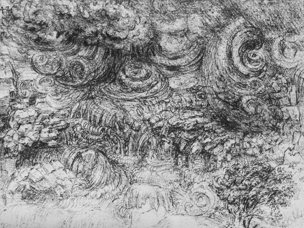Un nubifragio, c1480 1945 da Leonardo da Vinci