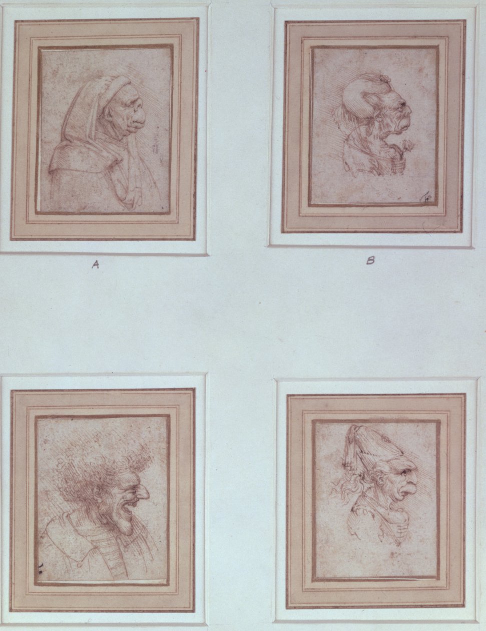 Quattro caricature da Leonardo da Vinci