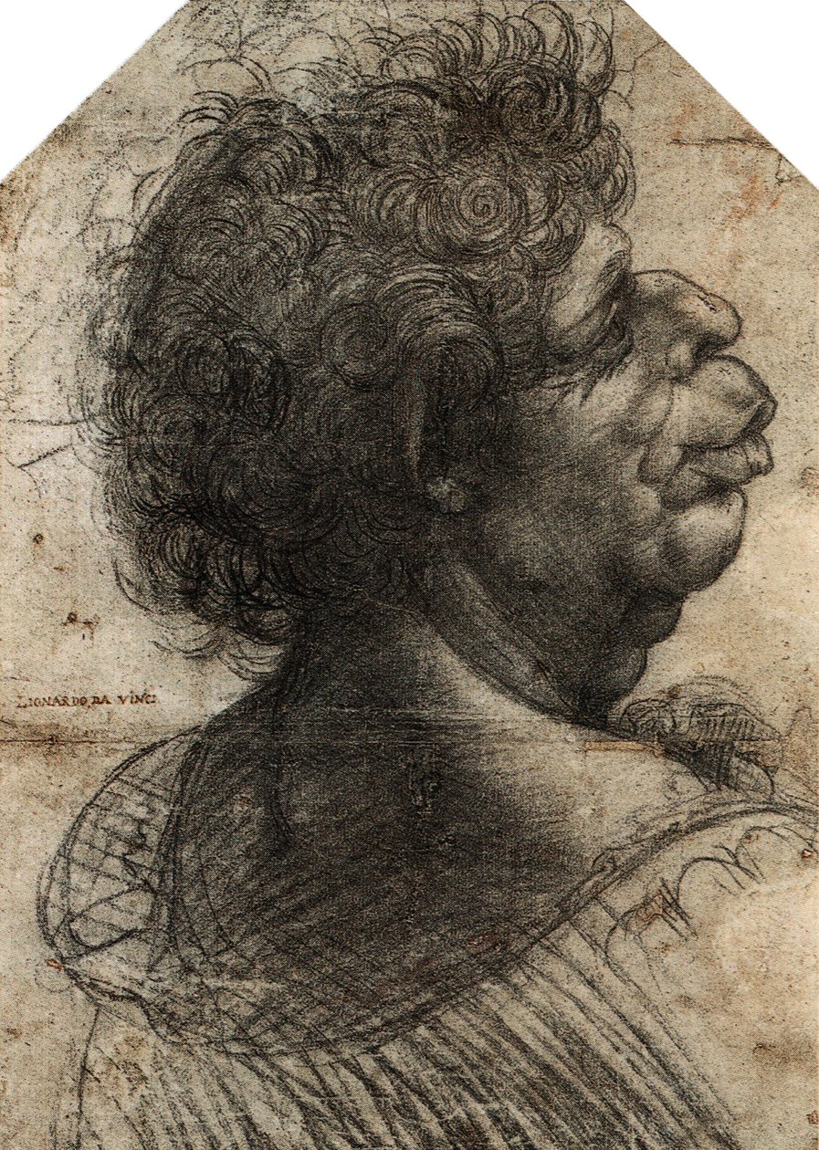 Francese: Tête grotesque Testa grottesca da Leonardo da Vinci