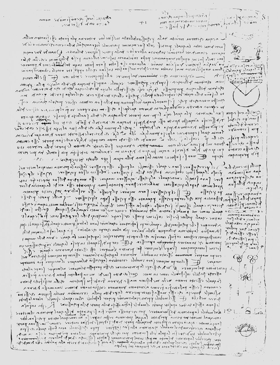 Pagina dal Codice Leicester, 1508-12 da Leonardo da Vinci