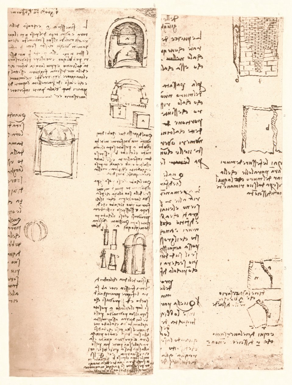 Due disegni architettonici, c1472-c1519 1883 da Leonardo da Vinci