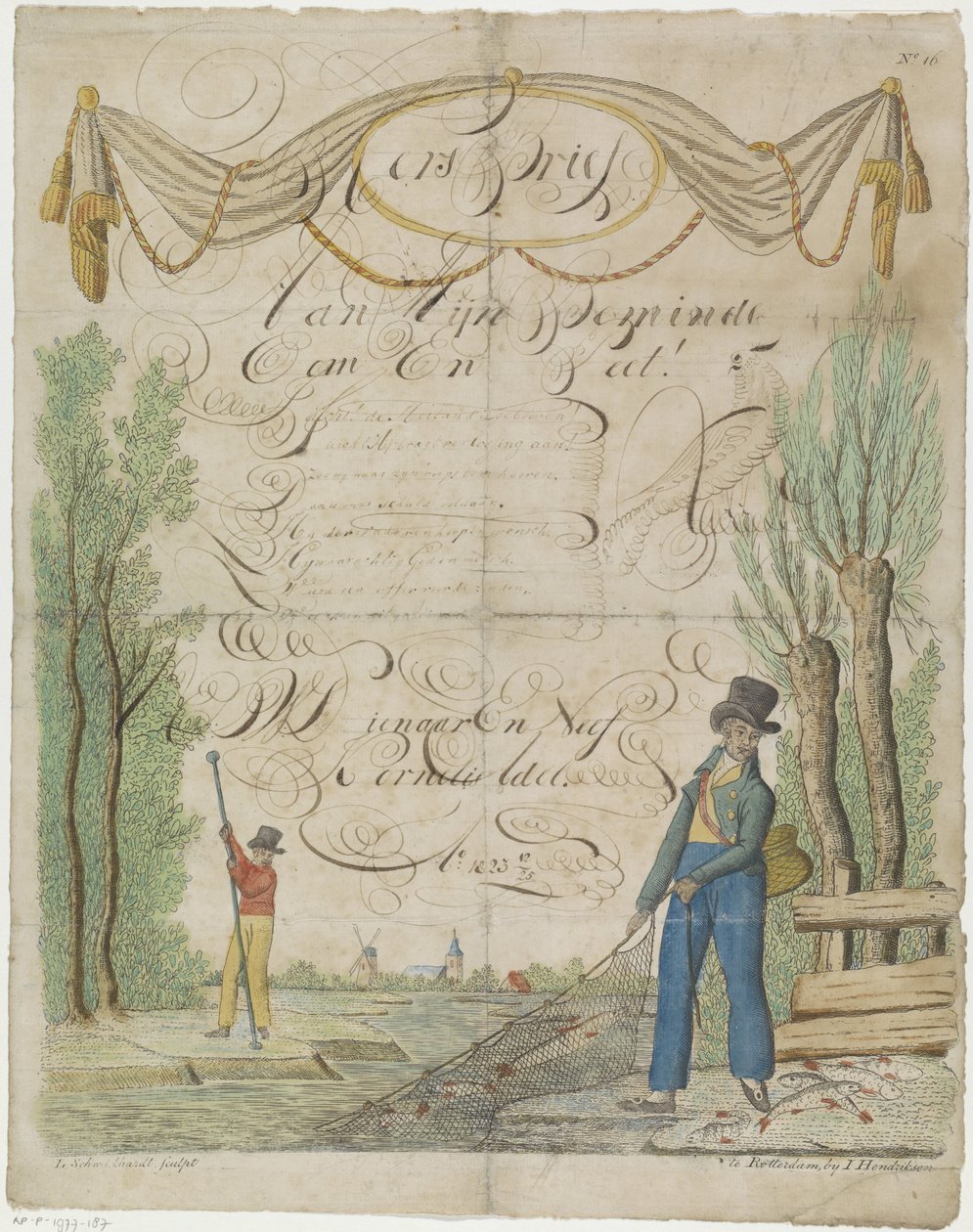 Lettera di desiderio con pescatori da Leonardus Schweickhardt