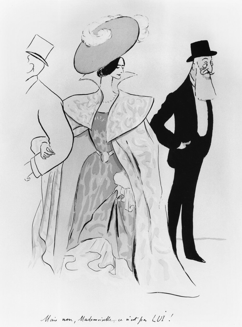 Caricatura di Leopoldo II (1835-1909) e Cleo de Merode (1873-1966) da Leonetto Cappiello