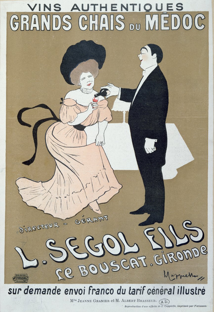 Poster pubblicitario per i vini del Medoc prodotti da L. Segol e Figli da Leonetto Cappiello