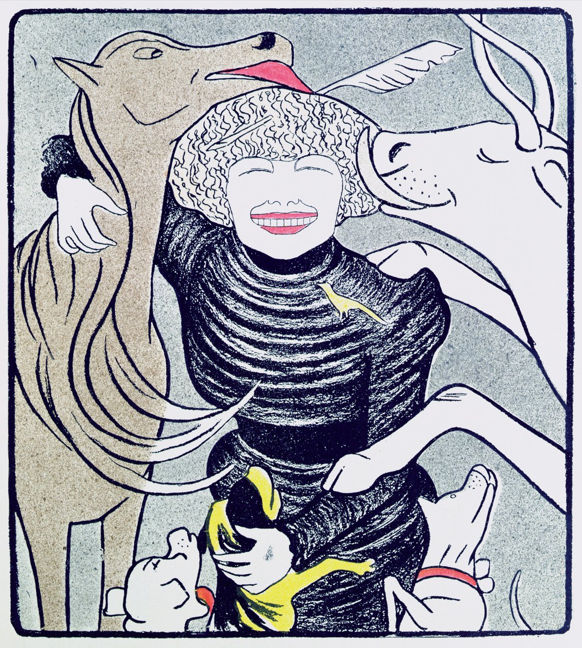Severine (Caroline Remy) amica degli animali, da Le Rire, 8 aprile 1899, ripubblicato in 70 Dessins de Cappiello, 1905 da Leonetto Cappiello