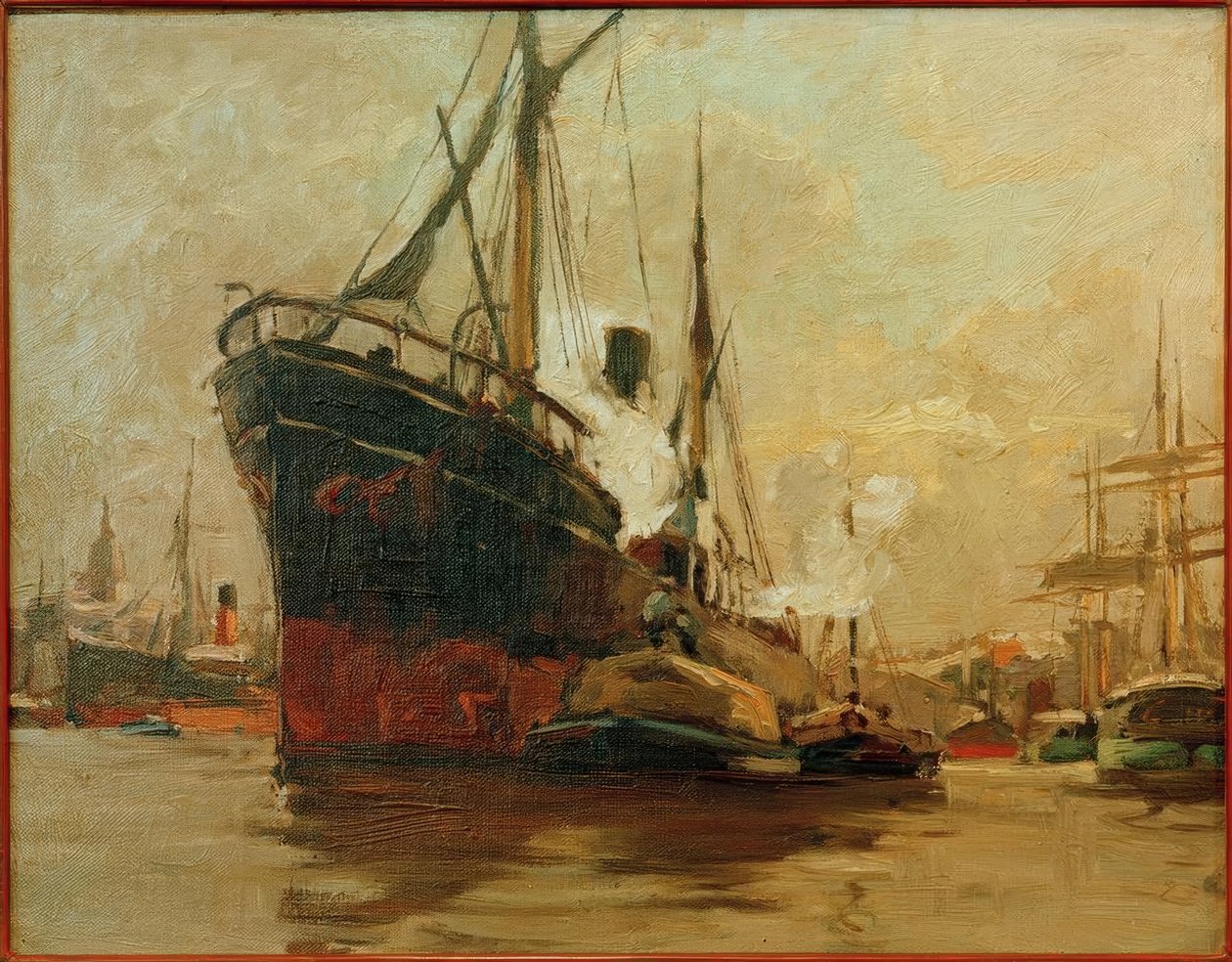 Piroscafo nel porto da Leonhard Sandrock